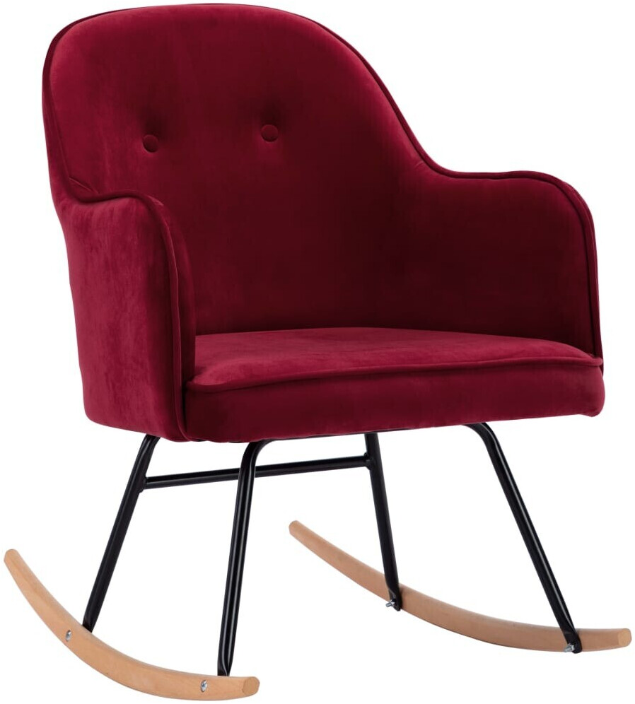 vidaXL Chaise à bascule en velours rouge