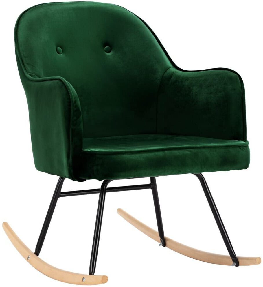 vidaXL Chaise à bascule en velours vert