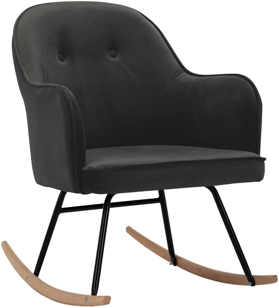 vidaXL Chaise à bascule en velours gris foncé