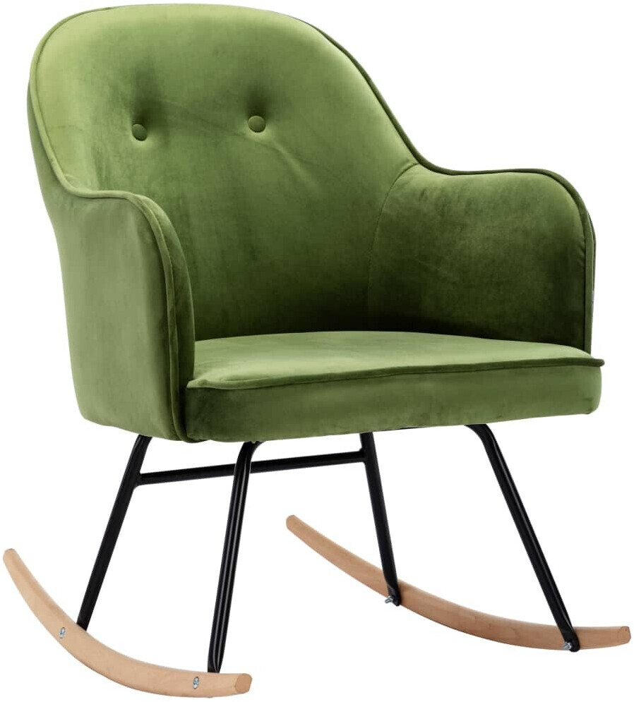 vidaXL Chaise à bascule en velours vert clair