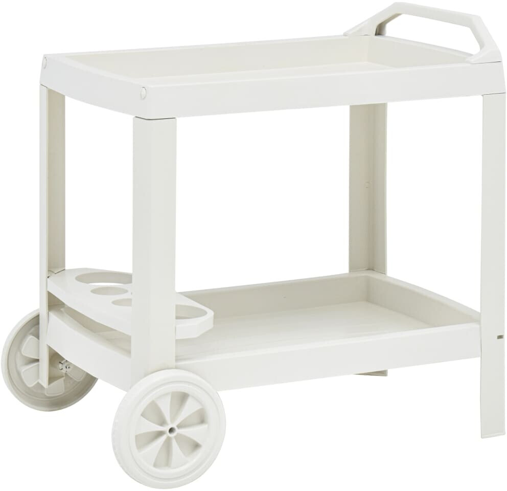 vidaXL Chariot à boissons 69 x 53 x 72 cm blanc