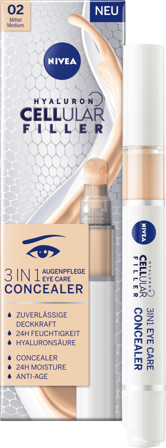Photos - Face Powder / Blush Nivea 3in1 Eye Care Concealer 02 Medium  (4ml)