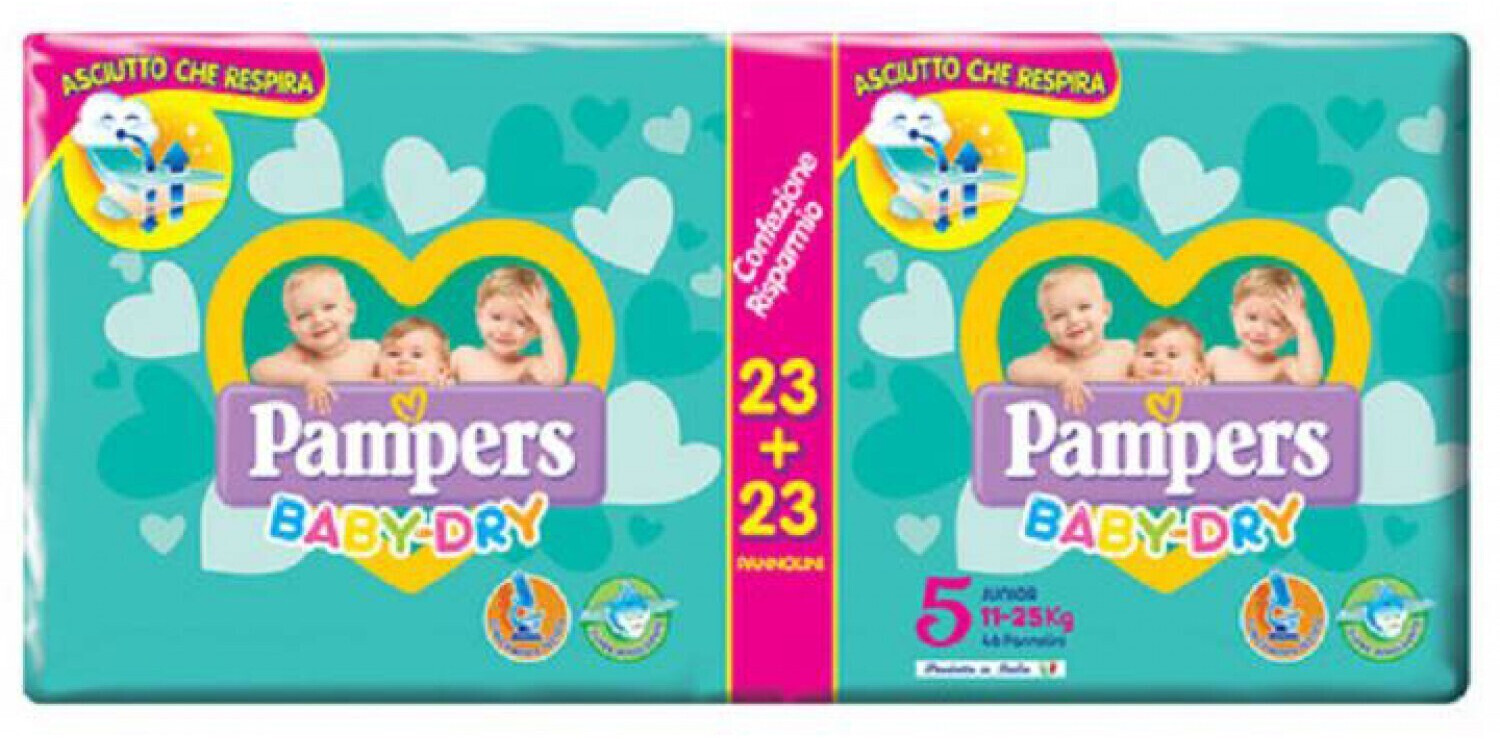 Image of Pampers Baby-Dry Junior Taglia 5 (11-25 kg) 46 pz.Offerta a tempo limitato - Affrettati