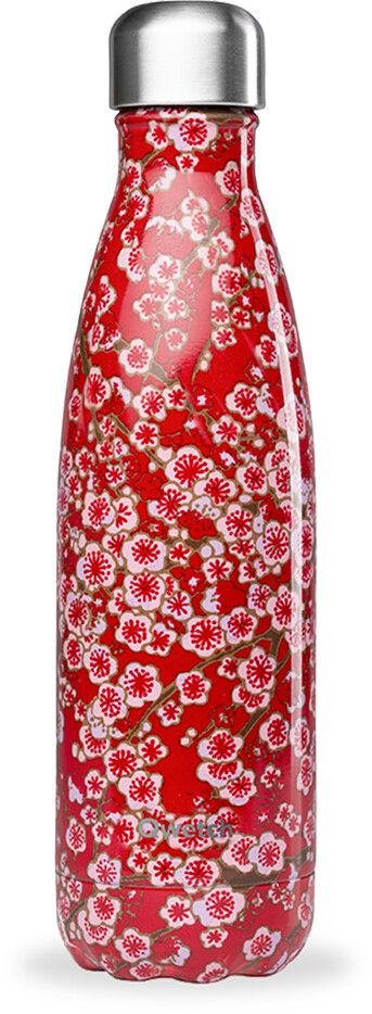 Qwetch Bouteille Isotherme Flowers 500ml Rouge