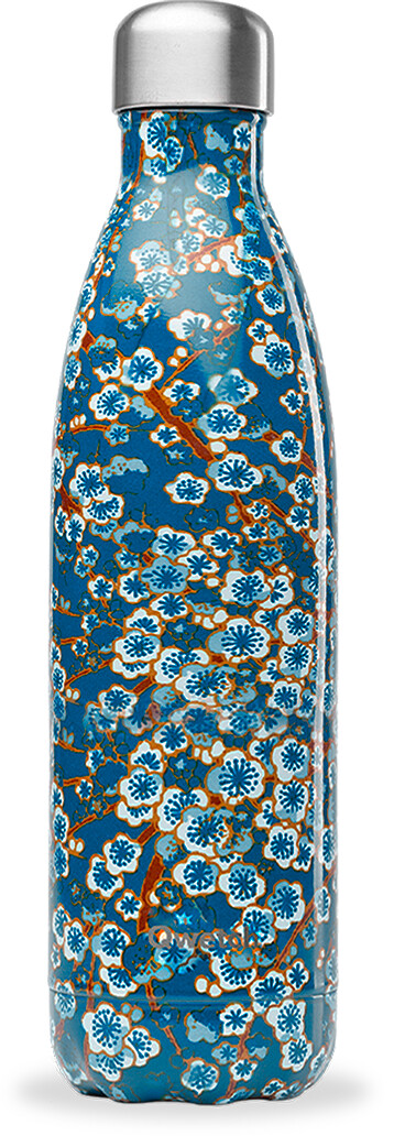 Qwetch Bouteille Isotherme Flowers 750ml Bleu