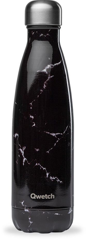 Qwetch Bouteille Isotherme Marbre 500ml Noir