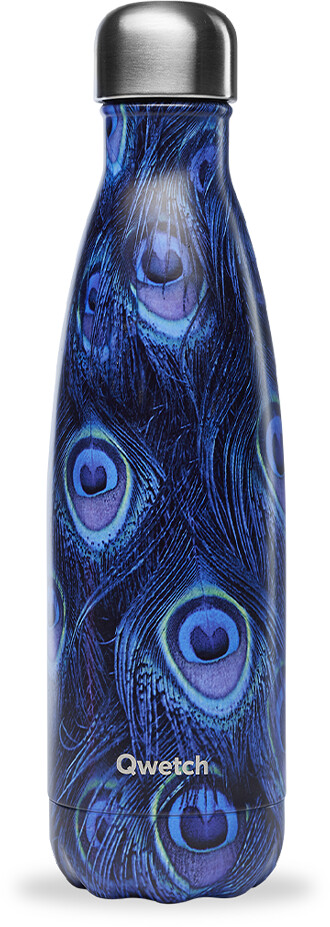 Qwetch Bouteille Isotherme Paon 500ml Bleu