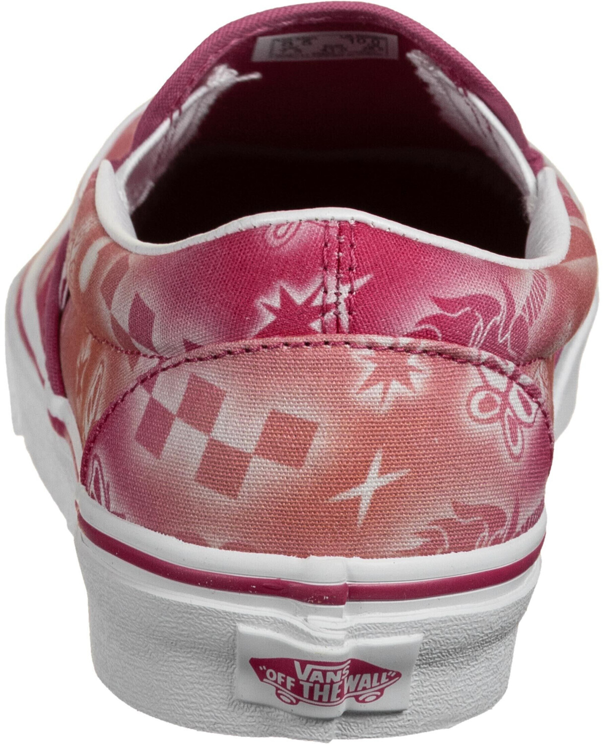 purple and white slip on vans
