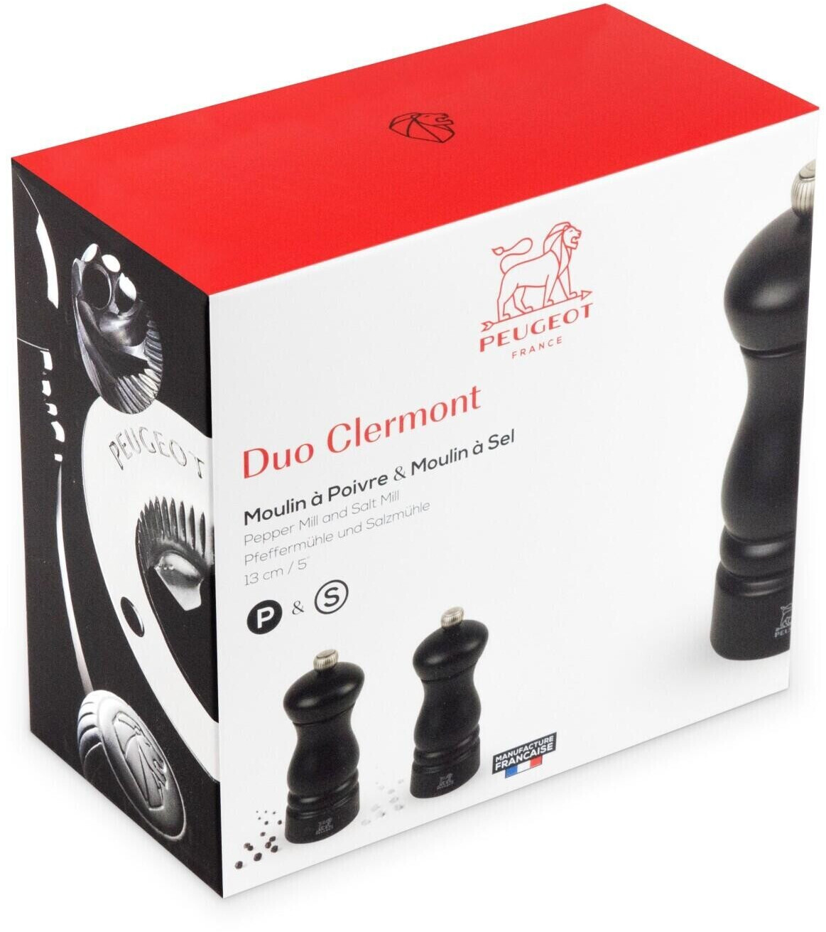 Peugeot Duo de moulins poivre et sel Clermont 13cm bois Noir