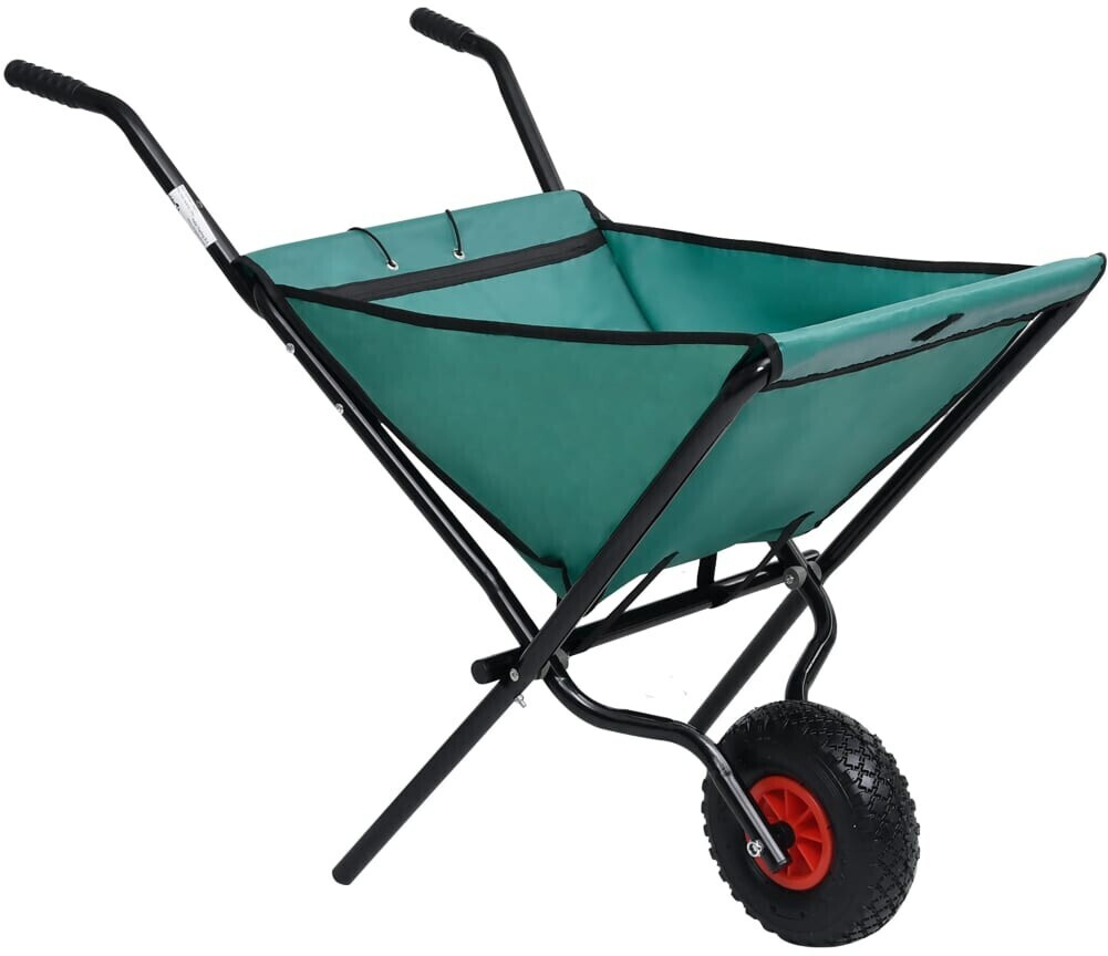 vidaXL Folding Garden Wheelbarrow 60 L Green