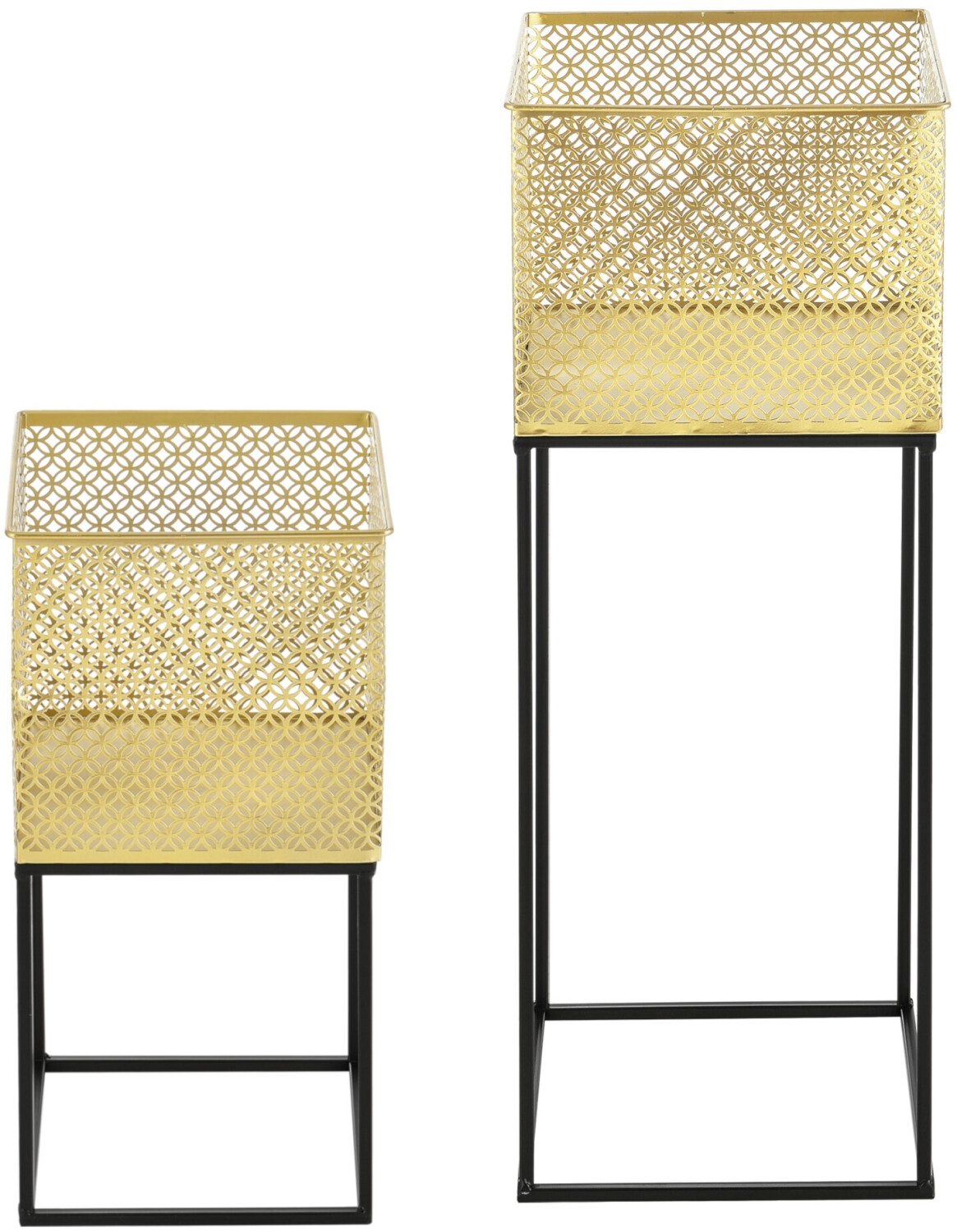 en.casa Juprelle Plant Support Set 2 pcs gold-black