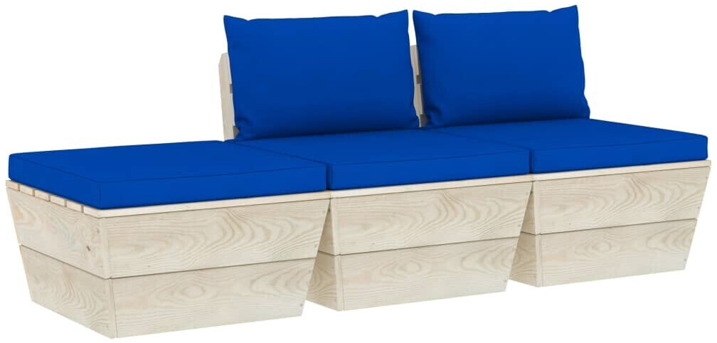vidaXL Salon de jardin palette 3 pcs avec coussins (3063418)