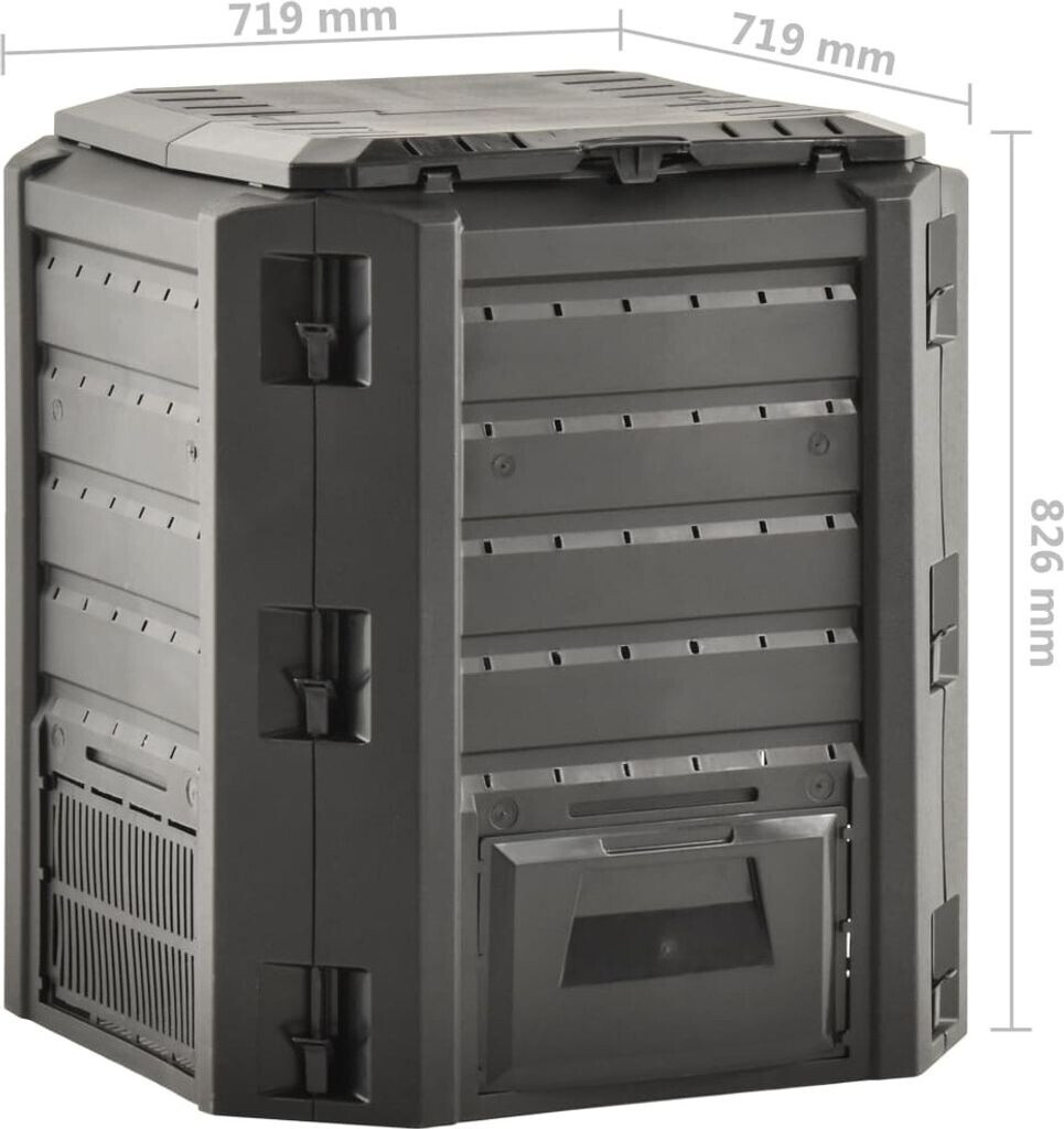 vidaXL vidaXL Garden Composter - Black (380L) - alternate view