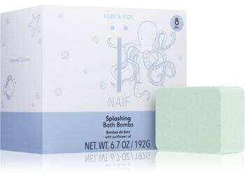 NAIF Baby & Kids Splashing Bath Bombs (8 x 24g)