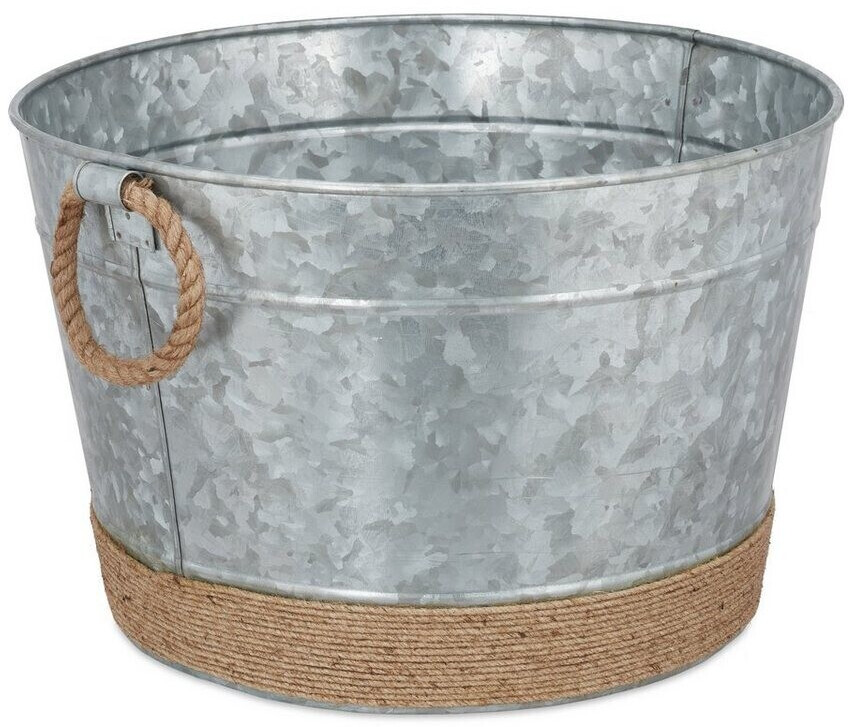 Relaxdays Galvanised Steel Tub 26x44x41,5 cm silver