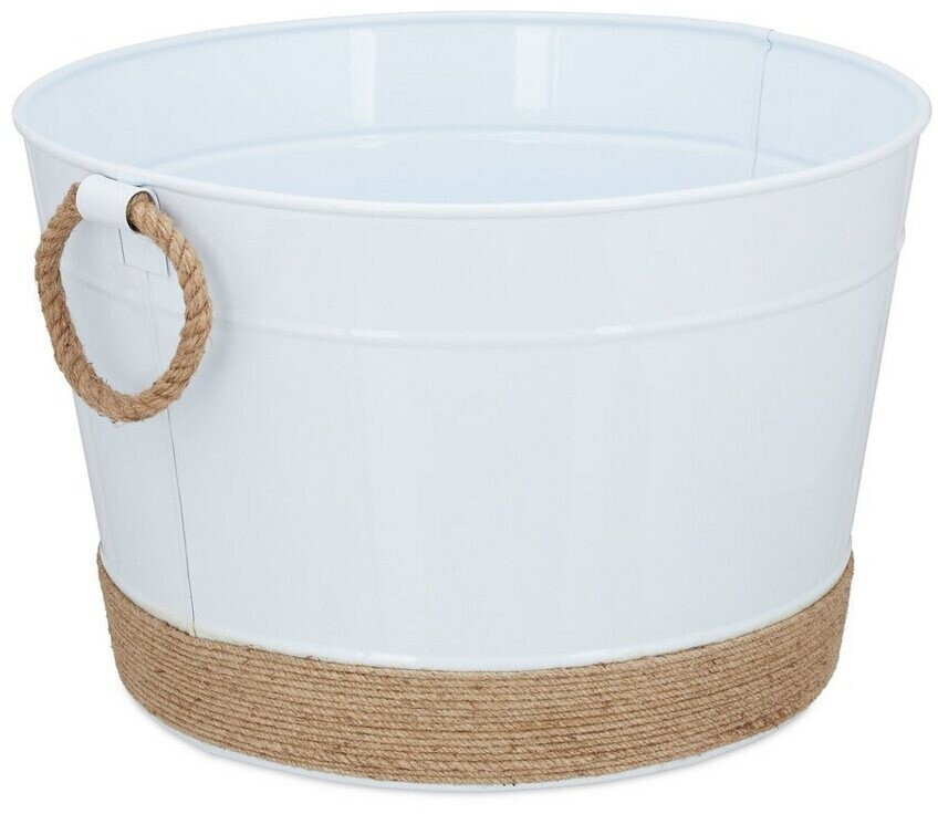 Relaxdays Galvanised Steel Tub 26x44x41,5 cm white