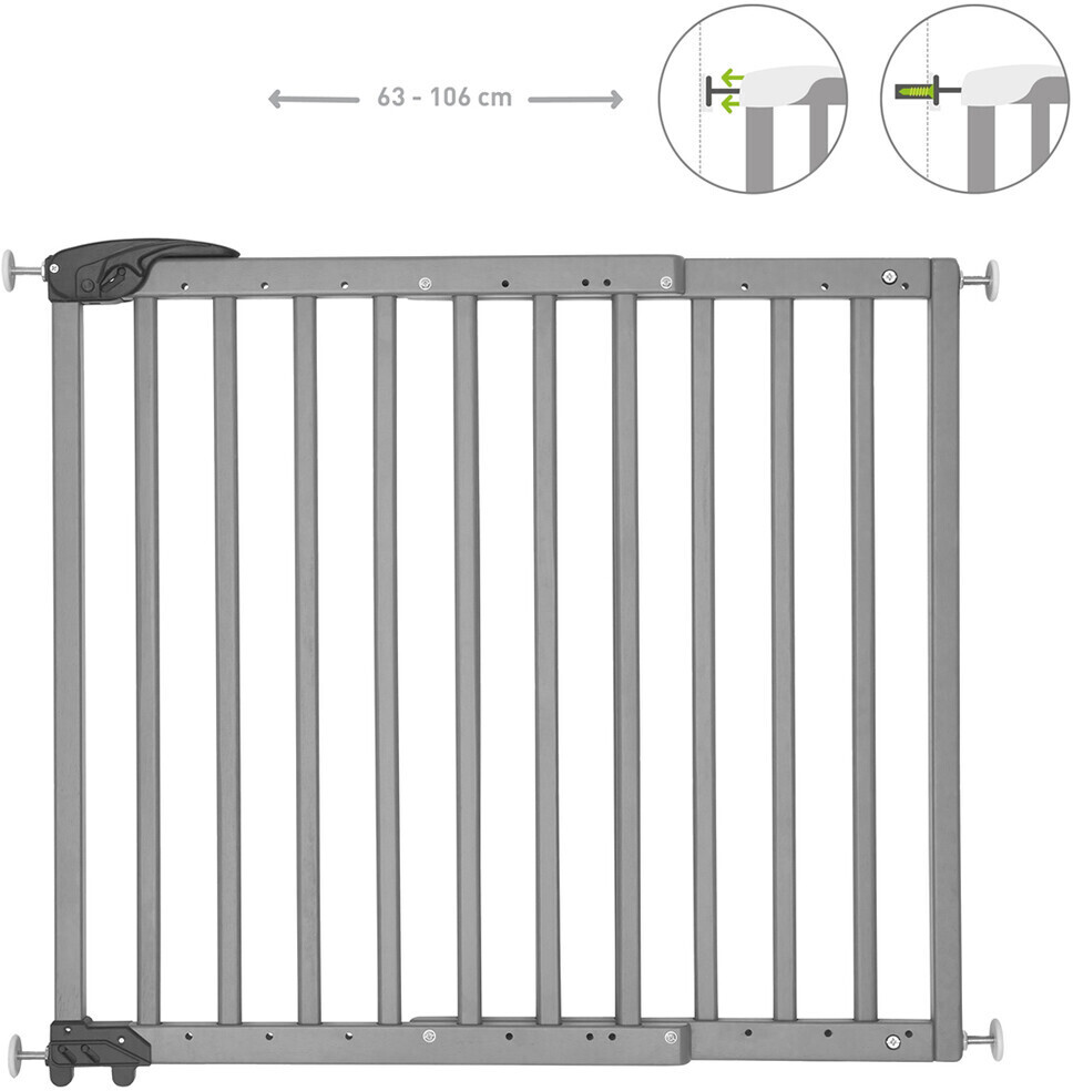 Badabulle Barrière de sécurité Deco Pop gris