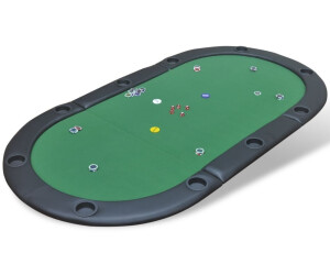 vidaXL Foldable poker table support for 10 players green
