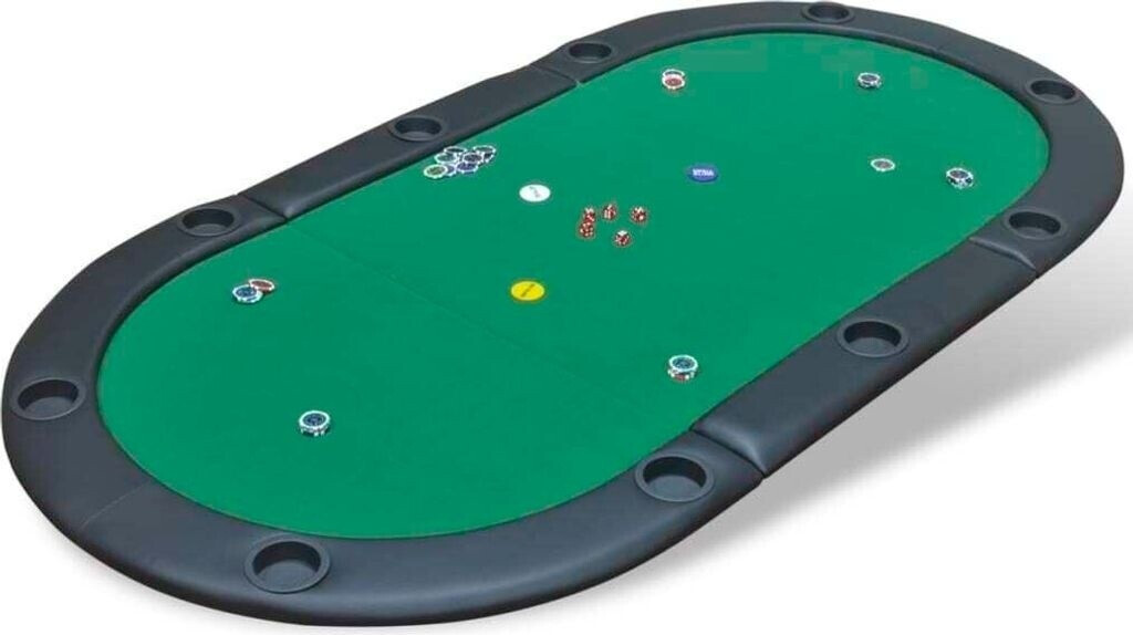 vidaXL Foldable poker table support for 10 players green