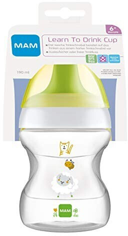 MAM Gobelet à bec vert transparent 190 ml