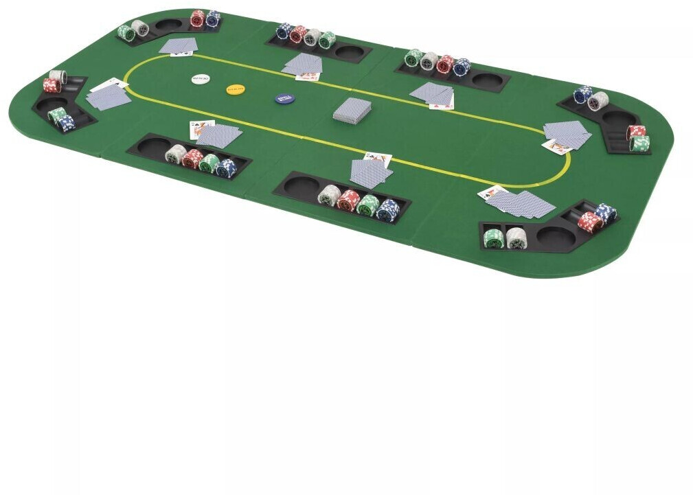 vidaXL Faltbare Pokertisch-Auflage rechteckig für 8 Spieler grün ab 68,99 €