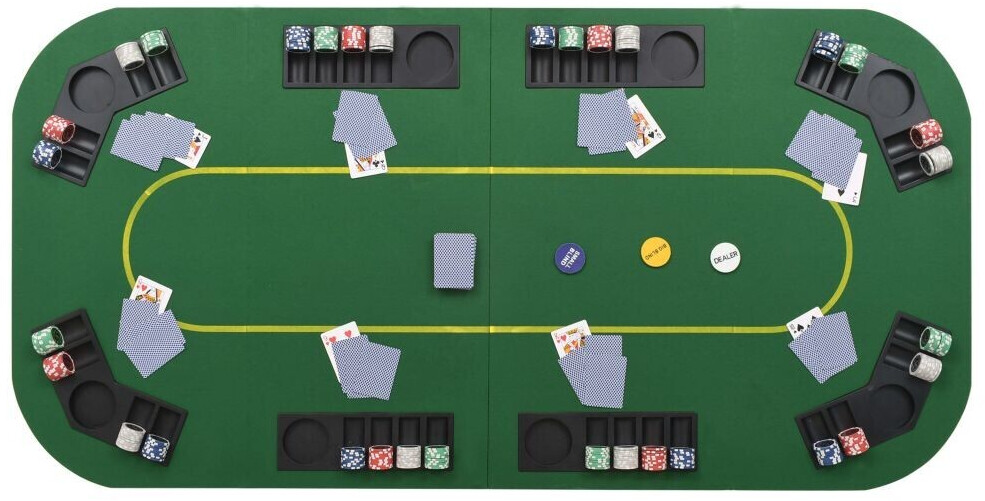 vidaXL Faltbare Pokertisch-Auflage rechteckig für 8 Spieler grün ab 68,99 €