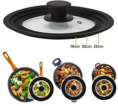 Vitrinor Pot Lid 18-20-22 cm black