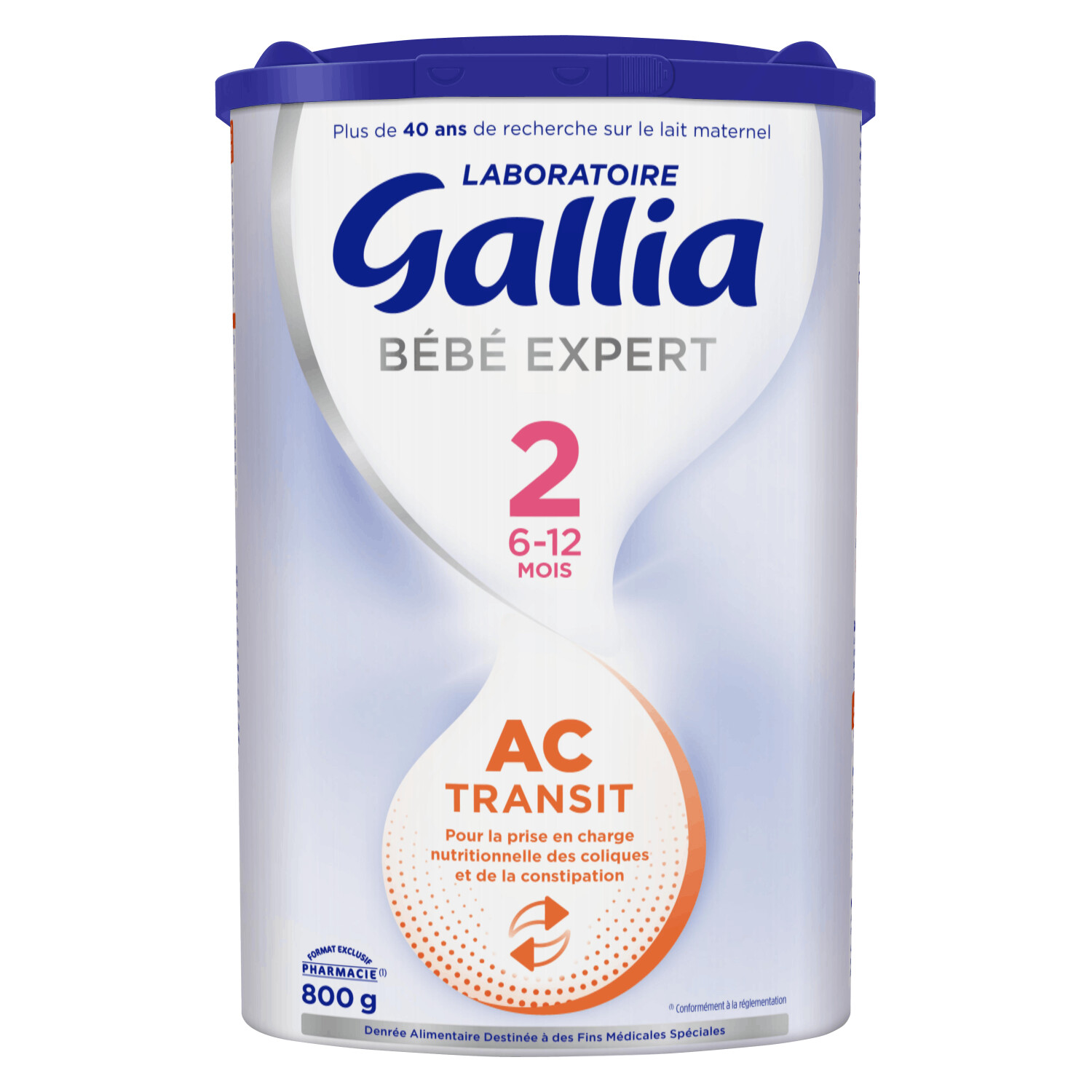 Gallia Bébé Expert lait deuxième âge AC2 Transit (800 g)