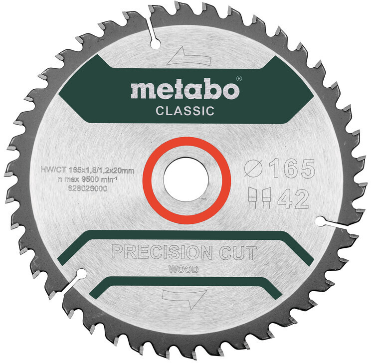 Metabo Precision Cut Wood - Classic 165 x 20 Z42 WZ 5° /B (628027000)