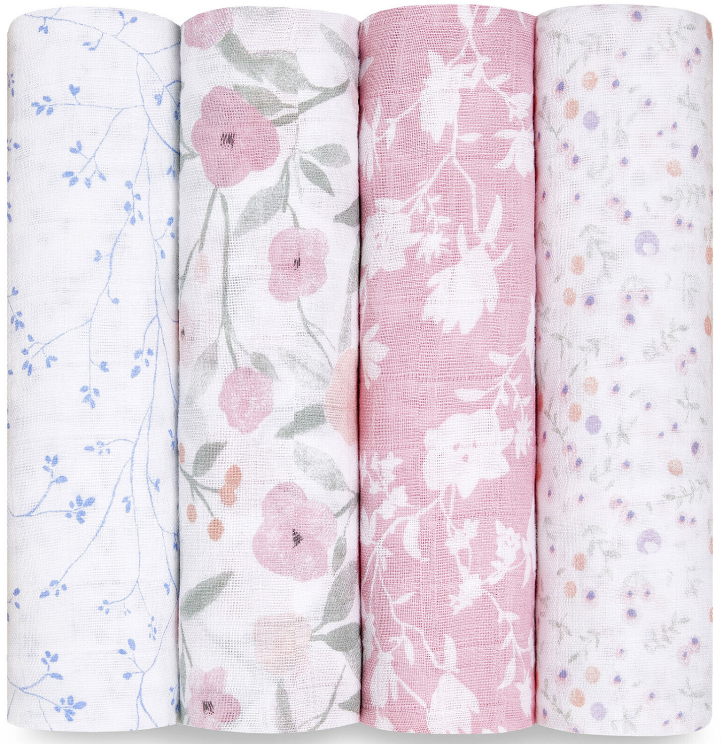 aden + anais Lot de 4 langes en mousseline 120 x 120 cm Ma Fleur
