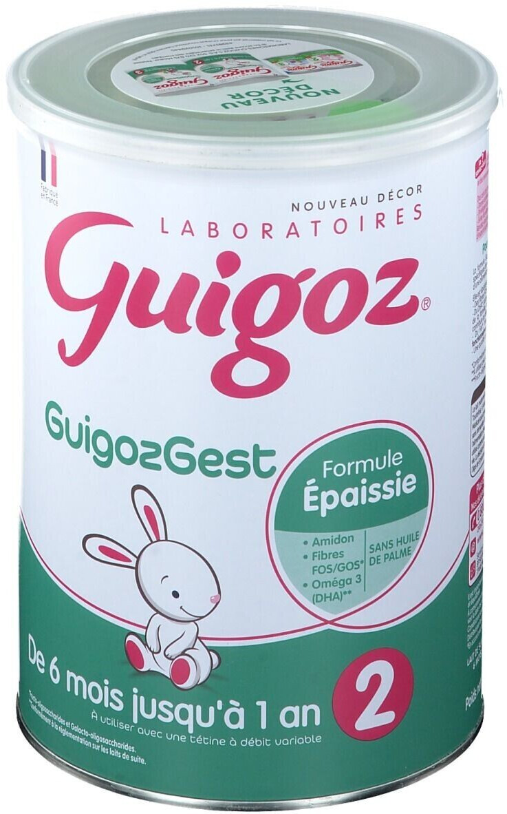 Lait Bébé GuigozGest 2 - 2ème Âge (6-12 Mois) - Boîte De 830g