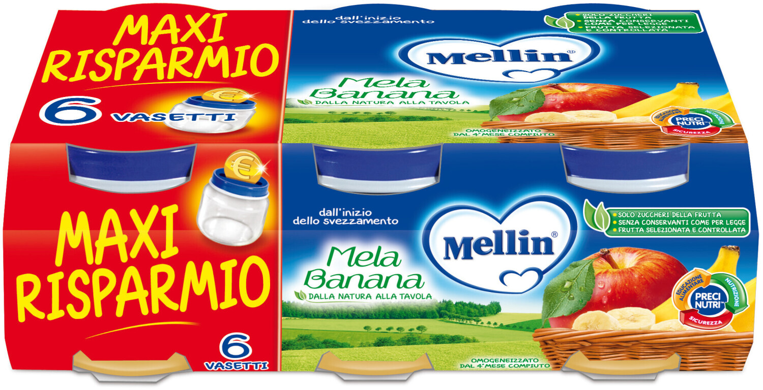 Mellin Baby Food Apple and Banana (6x100g)