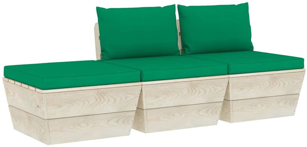 vidaXL Salon de jardin palette 3 pcs avec coussins (3063413)