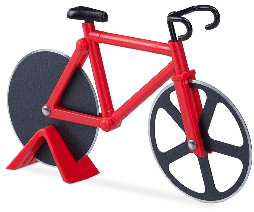Relaxdays Bicycle pizza cutter red