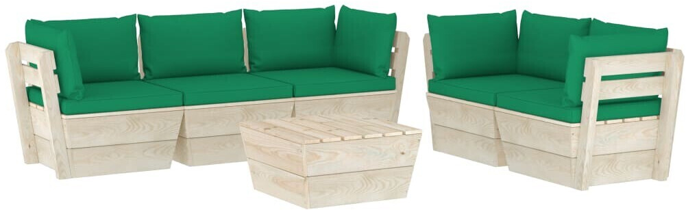 vidaXL Salon de jardin palette 6 pcs avec coussins