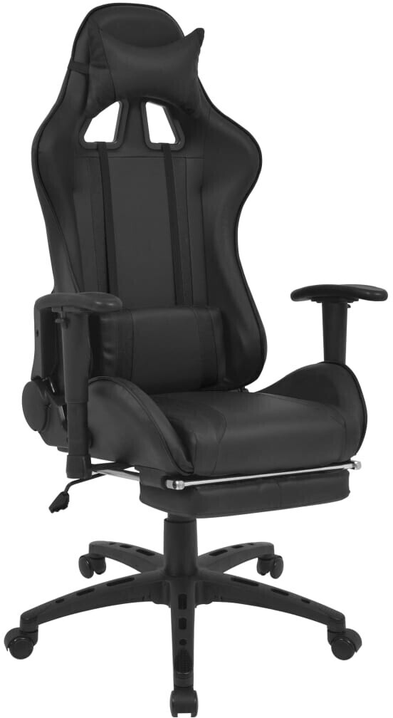 vidaXL Chaise de bureau inclinable avec repose-pied noir (20165)