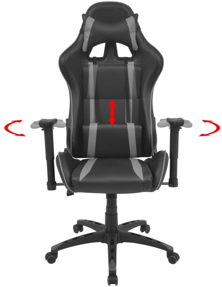 vidaXL Chaise de bureau inclinable en cuir synthétique gris (20164) au