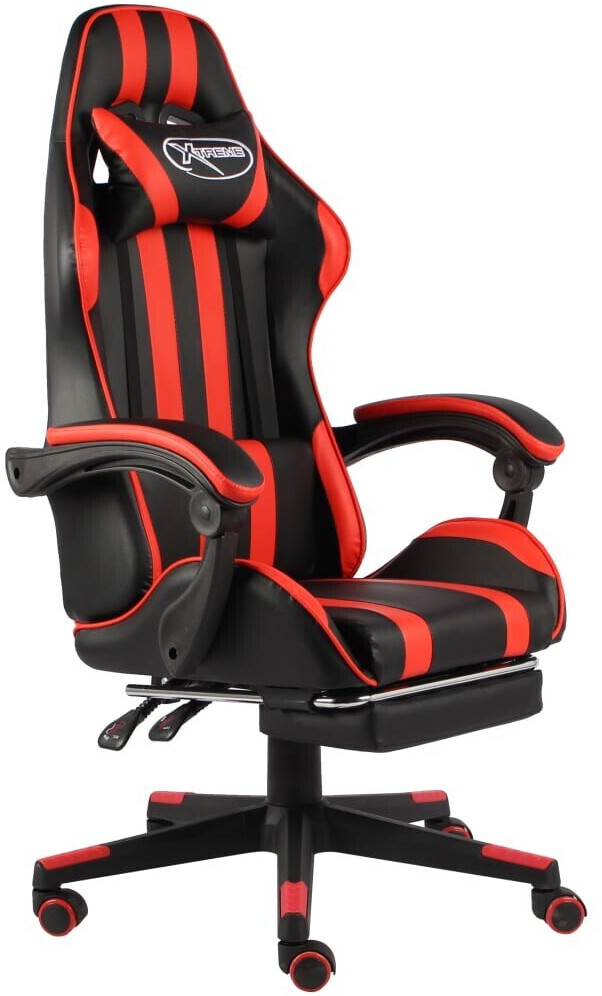 vidaXL Gaming Chair synthetic leather (100 % PVC) Red with Footrest (20527)