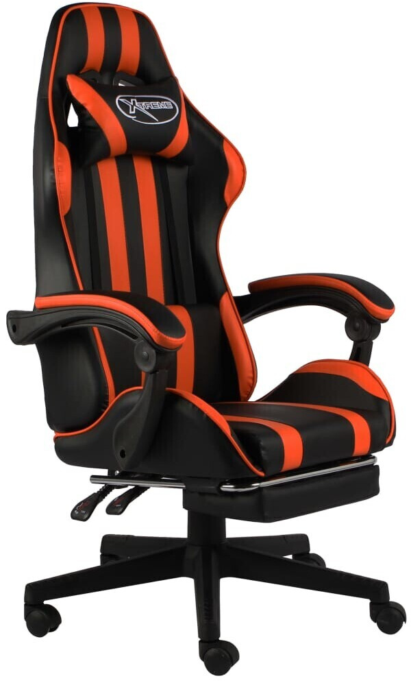 vidaXL Gaming Chair synthetic leather (100 % PVC) Orange with Footrest (20532)