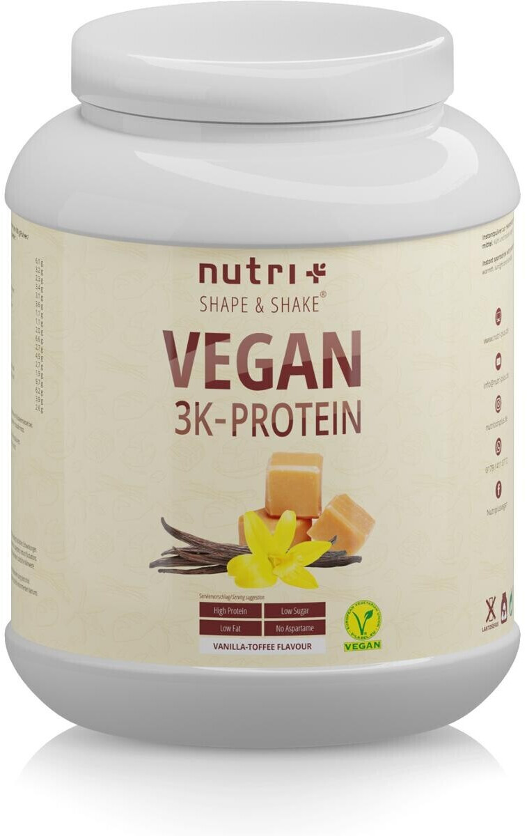 Nutri-Plus Vegan 3K Protein 1000g Vanilla-Toffee