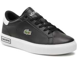 Plain white lacoste trainers deals