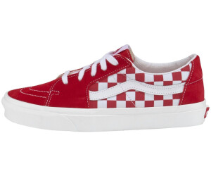 red checkerboard vans