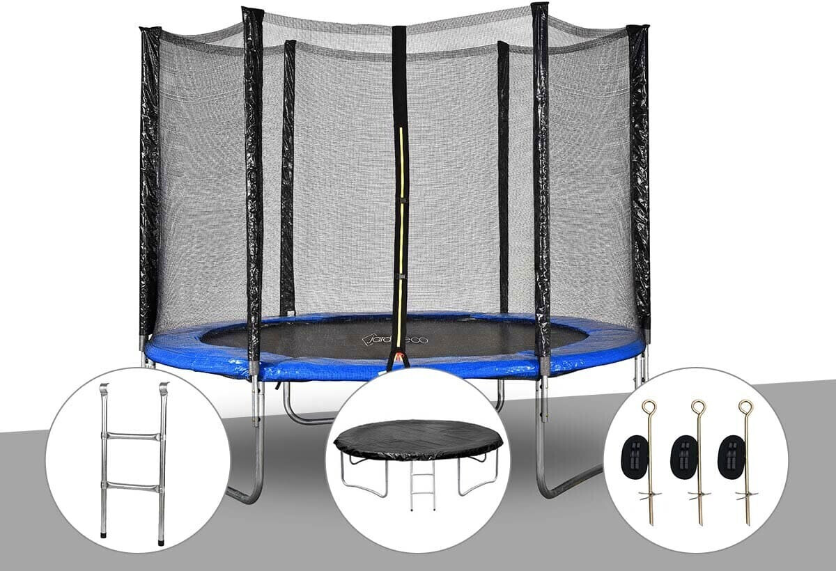 JardiDéco Atlas Ø 2,44 m bleu (avec échelle + kit d'ancrage + bâche de protection)