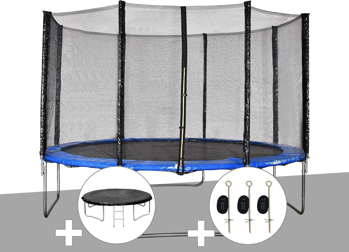 JardiDéco Cronos Ø 3,66 m bleu (avec kit d'ancrage + bâche de protection)