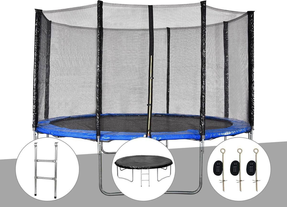 JardiDéco Cronos Ø 3,66 m bleu (avec échelle + kit d'ancrage + bâche de protection)