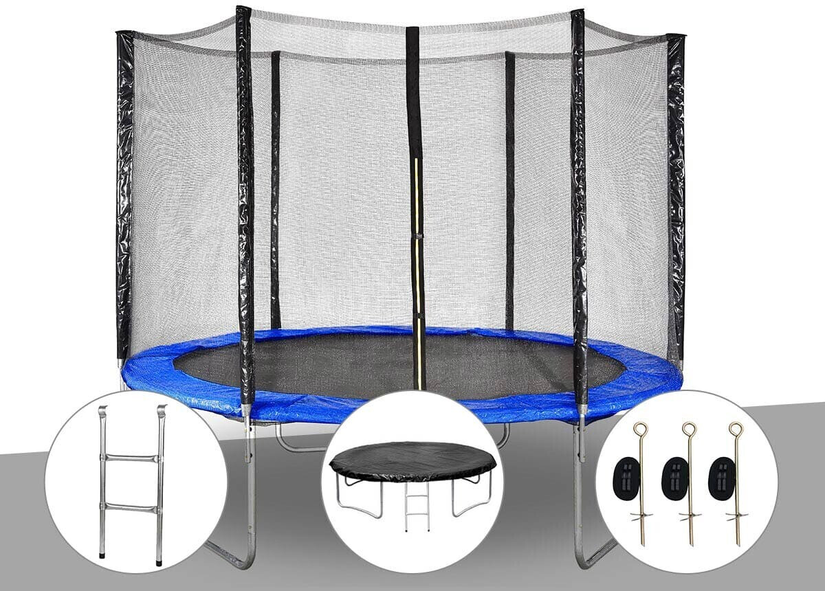 JardiDéco Hélios Ø 3,05 m bleu (avec échelle + kit d'ancrage + bâche de protection)