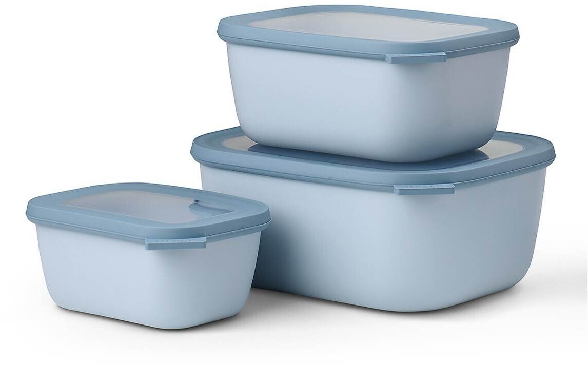 Rosti Mepal Cirqula Multi Bowl Set 3 pcs rectangular Nordic Blue