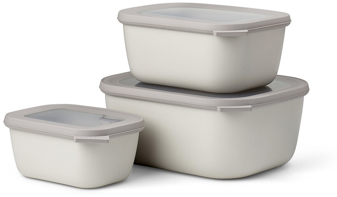 Rosti Mepal Cirqula Multi Bowl Set 3 pcs rectangular Nordic White