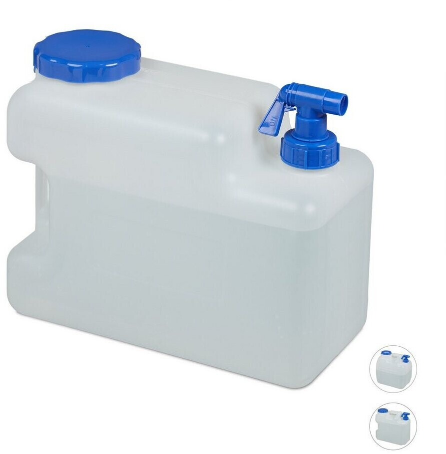 Relaxdays Wasserkanister mit Hahn, Weithals Schraubdeckel 12L
