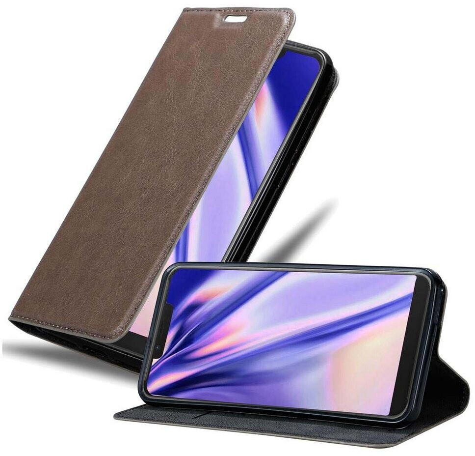 Custodia Portafoglio In Pelle PU Effetto Scamosciato Per Wiko View 2 – Flip Cover Magnetica Marrone